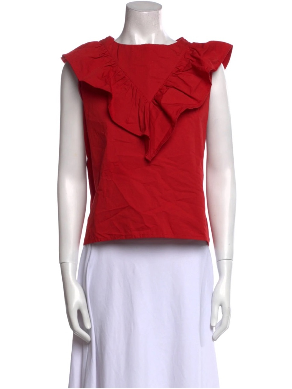 Red Ruffle V-Neck Sleeveless Camisole